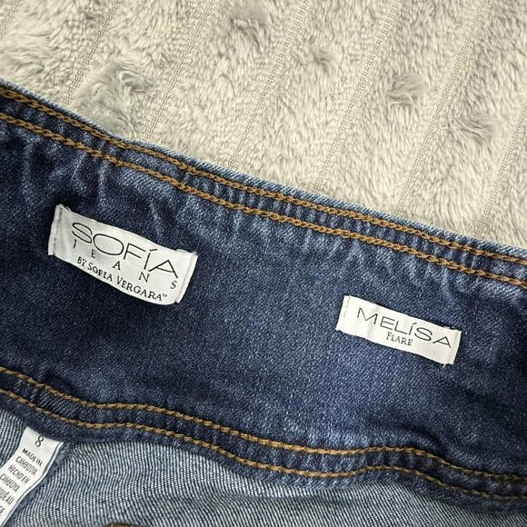 Sofia Vergara Jeans Womens 8 Melisa Flare Stretch Denim Pull On Stretch 28x31 - Picture 2 of 10